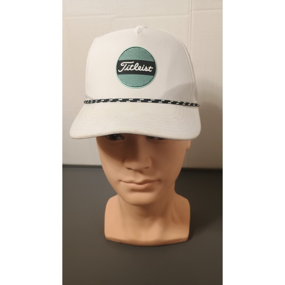 Titleist Golf Hat Youth One Size White Mint Green Good Rope Snapback Cap